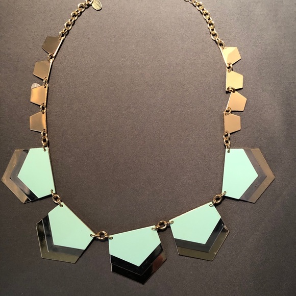 Express Vintage Necklace Baby Blue and Gold - Picture 4 of 4